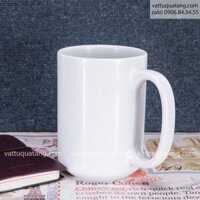 Combo 1 thùng gồm 36 cái Ly sứ trắng trụ có quai lớn 15 oz - in chuyển nhiệt