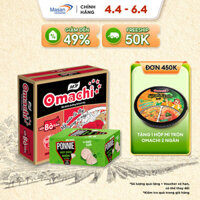 Combo 1 Thùng Mì Omachi Xốt Bò Hầm Gói 80g và 1 Hộp Ponnie Hot Dog Giòn Ăn Liền Hộp x 20 Cây x 28G