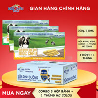Combo 1 thùng sữa non colos 110ml + 5 hộp bánh sữa đủ vị Mộc Châu Milk