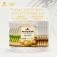 Combo 10 bánh tráng gỏi cuốn tròn Shammi 400g, bánh tráng cuốn chuẩn xuất khẩu, không chất tẩy trắng