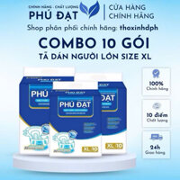 COMBO 10 bịch 100 miếng Tã dán người lớn PHÚ ĐẠT chính hãng siêu thấm vách chống tràn size XL 60-100kg tã bỉm người lớn