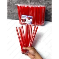 COMBO 10 BỊCH 4.5KG - Ống hút bọc màng phi 12, ống hút to cho trà sữa, hút các loại thạch, trân châu và topping MÀU ĐỎ