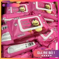 Combo 10 bịch khăn giấy ướt Gấu Dâu 80 miếng