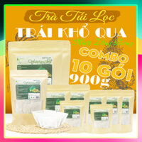 Combo 10 bịch Trà Trái Khổ Qua (Mướp Đắng) rừng túi zip 900gram (300 túi lọc x 3g) - Trà Dược Liệu Hồng Lan