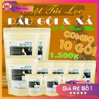Combo 10 bịch zip 1.500g Dầu Gội & Xả túi lọc 15 vị thảo mộc