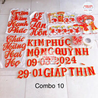 Combo 10- Bộ chữ xốp dán tường trang trí đám cưới đã bao gồm keo dán (Đọc mô tả sản phẩm)