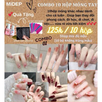 COMBO 10 bộ móng giả đủ các mẫu(hàng hộp ko fai hàng set).Bộ 24 móng tay giả siêu hot nhiều mẫu nhà MIDEP