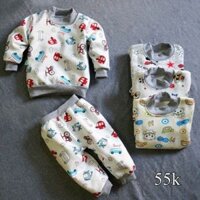 Combo 10 bộ nỉ lót lông cho bé từ 5-12kg