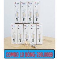 Combo 10 bóng đèn led dây tóc Edison C35T 6W E14