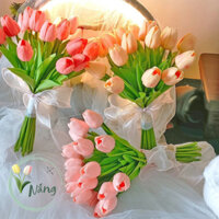 Combo 10 bông hoa giả Tulip nhiều mà sắc decor trang trí xinh xắn, nhẹ nhàng