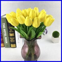 Combo 10 Bông Hoa Tulip giả PU bằng nhựa cao su cao cấp - Hoa lụa trang trí tuyệt đẹp - Hoa giả để bàn