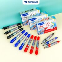 Combo 10 Bút lông dầu Thiên Long PM-09, 2 đầu ngòi, mực đạt tiêu chuẩn Châu Âu, bám dính tốt trên nhiều vật liệu