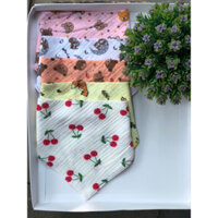 combo 10 cái khăn xô muslin tam giác 4 lớp mix ngẫu nhiên cho bé