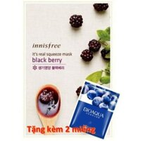 Combo 10 cái mặt nạ giấy Innisfree It's Real Squeeze Mask Blackberry