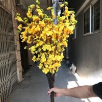 Combo 10 Cành Hoa Đào dài 100cm 5 nhánh - Hoa gỉa - Dùng để cắm lọ hoa, trang trí cây đào giả