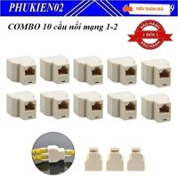 COMBO 10 cầu nối mạng 1-2 - Đầu chia mạng 1 ra 2 - Đầu nối dây mạng RJ45 1 ra 2 - Hiệu suất cao, dễ dàng và bền