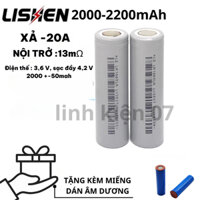 COMBO 10 Cell Pin18650 lishen xám 2000mah xả 10C 20A - chính hãng - Hàng Mới 100%