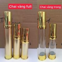 Combo 10 chai Chân không vàng, vàng trong 5ml  10ml 15ml 20ml 30ml, chai hút chân không. Chailokt (Chai lọ chiết)