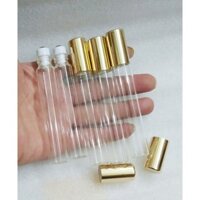 combo 10 chai thủy tinh 10ml bi lăn thép không gỉ nắp vàng ánh kim như hình ảnh chiết chiếc nước hoa