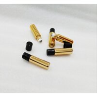 Combo 10 chai thủy Tinh cao cấp 5ml dạng lăn bi lăn bằng thép không rỉ sáng bóng nắp đen dùng đựng tinh dầu nước hoa