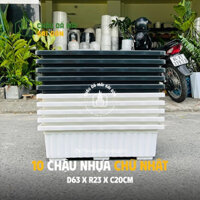 Combo 10 chậu nhựa CHỮ NHẬT trồng cây (GIÁ RẺ) - Trồng các loại CÂY RỦ, HOA TREO ban công, sân thượng