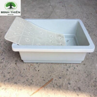 Combo 10 Chậu nhựa trồng rau cỡ lớn Khay trồng rau thế hệ mới size 67cm x 45cm x 21cm màu trắng