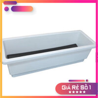 Combo 10 Chậu Trồng rau Thông Minh, Trồng Hoa, trồng cây bằng Nhựa Hình Chữ Nhật Size 48x20x16cm