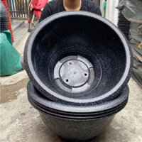 [Combo 10 chậu]Chậu nhựa trồng cây Phúc lộc thọ PLT58, chậu trồng sen nước kín lỗ, hoa cây cảnh,quất đào tết màu đá đen