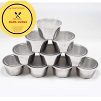 Combo 10 chén inox làm bánh flan có nắp - chén inox 304