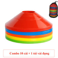 Combo 10 chiếc Cone nấm chiến thuật bóng đá, tập luyện thể thao NT3 (Tặng túi vải)