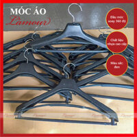 Combo 10 chiếc móc nhựa treo áo vest vai to- màu đen có ngáng chắc chắn, hàng loại I