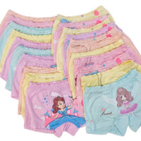 combo 10 chiếc quần lót đùi; quần chip đùi bé gái in hình dễ thương;  vải cotton 100%.