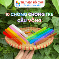 Combo 10 chong chóng tre đủ màu cầu vồng - Chong chong tre Doraemon tô vẽ - Thư Viện Đồ Chơi