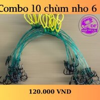 Combo 10 chùm nho 6 lưỡi số 9 câu sông , hồ , dịch vụ