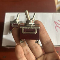 Combo 10 Công tắc đảo chiều 2 chân nâu, công tắc gạt đảo chiều 2 chân on, of