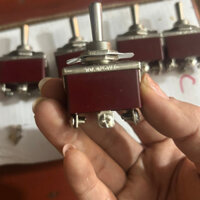 Combo 10 Công tắc đảo chiều 6 chân nâu, công tắc gạt đảo chiều 6 chân on, of