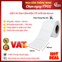 [COMBO 10 CUỘN] Decal nhiệt - Giấy in tem cân điện tử 58x40mm - Cuộn 30m