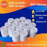 Combo 10 cuộn giây in nhiệt in bill 80*50mm ko dính kích thước 80x 50 mm in nhiệt không mực