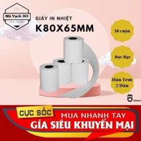 Combo 10 Cuộn GIẤY IN NHIỆT K80 (đường kính 65mm)