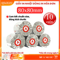 [Combo 10 cuộn]  giấy in nhiệt k80x80 - Giấy in bill k80 Đường Kính 80mm - Giấy In Bill Cuộn Lớn , in hóa đơn K80X80