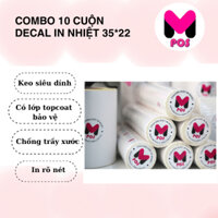 Combo 10 cuộn in mã vạch, tem nhiệt khổ 2 tem 35x22 mm