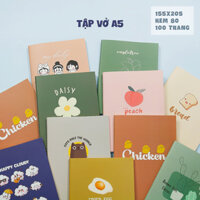 Combo 10 cuốn tập học sinh - Vở ghi chép - khổ A5 - Ruột ô ly giản lược to - 100 trang kem 80gsm