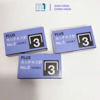 Combo 10 Đạn Ghim, Kim Bấm số 3 PLUS No.3 - Thép Không Gỉ, Thiết Kế An Toàn, Sử Dụng Cho Dập Ghim