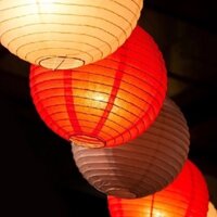 Combo 10 đèn lồng trung thu giấy lụa TINC đủ màu trang trí lễ hội, quán Cafe, Trà Chanh,... Dùng Được Ngoài Trời