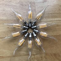 combo 10 đèn nến led giả dây tóc Edision  E14 ánh sáng vàng