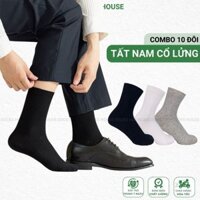 Combo 10 đôi tất cổ lửng nam trơn màu SocksHouse mẫu gân chìm, sợi cotton mềm mại, thoáng mát - FIVE-TAY10-LUNG-CB10