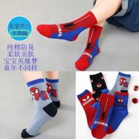 Combo 10 Đôi Tất Siêu Nhân Người Nhện Cổ Cao Cho Bé Trai , Vớ Cho Bé Chất Cotton Dày Đẹp Từ 1-12 Tuổi SAU.Kids.Hàng QCCC