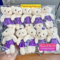 COMBO 10 GẤU BÔNG MINI ĐÁNG YÊU Bằng Bông Mềm Mại - TÍM - KHÔNG CHỮ - SÉT 10 CON