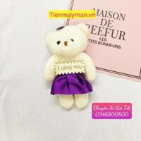 Combo 10 Gấu bông nhỏ thiết kế dễ thương - I LOVE YOU - ĐỎ - TÚI 10 CON