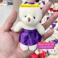 Combo 10 Gấu bông nhỏ thiết kế dễ thương - KHÔNG CHỮ - TÍM - TÚI 10 CON